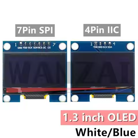 RoHS 1.3 inch OLED module white/blue SPI/IIC I2C Communicate color 128X64 1.3 inch OLED LCD LED Disp
