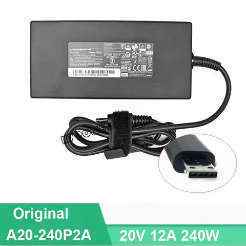 Original Chicony 20V 12A 240W Charger A20-240P2A A240A007P AC Adapter USB Plug for MSI GE76 GE66 GP7