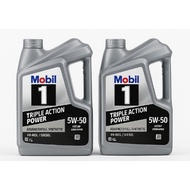 Mobil 1 Triple Action Power 5W-50 Advanced Full Synthetic Motor Oil.