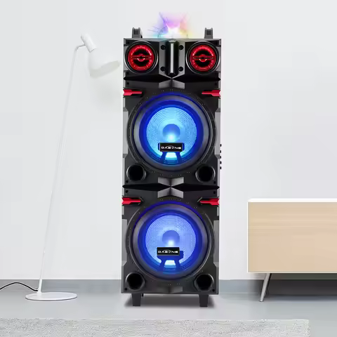 9000W Portable Party Bluetooth Speaker Rechargable Dual 10" Woofer Led Light USB FM TF TWS Powerful 