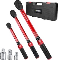 ATsafepro 6-Piece Torque Wrench Set 1/4", 3/8", 1/2", Bicycle Torque Wrench 1-25Nm, 5-60Nm, 20-230Nm