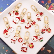 Cartoon Christmas Series Metal Keychain Pendant Santa Claus Christmas Gift Ornament Small Gift