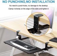 全新 免打孔免安裝滑軌鍵盤托架 可調節高度 桌面夾桌電腦支架 抽屜鼠標收納架桌面整理 Ergonomic Keyboard Tray (52 x 25 cm)Under Desk, No Noise Slide-Out Platform Computer Drawer Damage-Free Easy Instant iInstallation for Home or Office