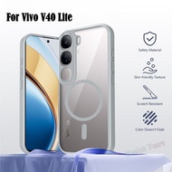 Caing for Vivo V40 Lite 5G V40Lite 4G Matte Transparent Magnetic Shockproof Phone Case