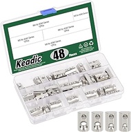 Keadic 48PCS 4040 Series Half Round Roll in Spring T Nuts M4 M5 M6 M8 Carbon Steel Roll in T-Nuts T 