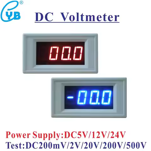 YB5135A DC 200mV 2V 20V 200V 500V Voltmeter DC Voltage Meter Measure Positive Negative Voltage DC Vo