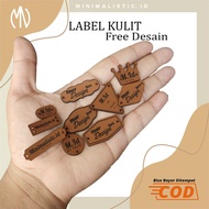 Paket 30pcs Label Kulit Label Bahan Kulit Label Tas Merk Tas Label Baju Label Kerudung Logo Kulit Ku
