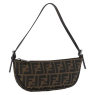 FENDI Zucca 帆布配件包 棕色/黑色 正品 mr2395A