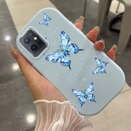 HP Phone Case For VIVO Y75 5G Y77 5G Y55s 2023 Y33s 5G Y33e 5G Y52T 5G Y30 5G Case Butterfly Blue Ge