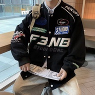 Hanlu เสื้อโค้ทลำลองผู้ชายเสื้อผ้าพิมพ์ลาย สไตล์เกาหลีเสื้อทรงหลวมอินเทรนด์เสื้อผ้าผู้ชายหล่อเสื้อผ