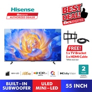 [FREE BRACKET+CABLE] Hisense 4K ULED Mini-LED Smart TV E8Q Series 55E8Q / 65E8Q / 75E8Q / 85E8Q