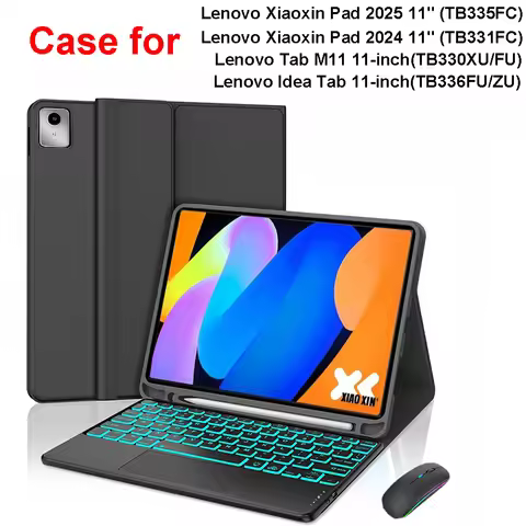 Case for Lenovo Tab M11 11inch,Magnetic keyboard cover for Xiaoxin Pad 11" 2024/2025,for Lenovo Idea