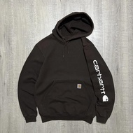 Carhartt spell out hoodie drkbrown
