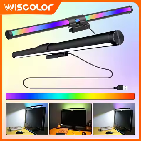 RGB Monitor Light Bar Setup Dimmable Led Lights Screenbar Wifi Remote Control Stepless Monitor Acces