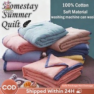 【JC】Cotton Blanket Quilt Comforter Set Queen Super Soft Quilt Comforter Single Washable Cotton Quilt