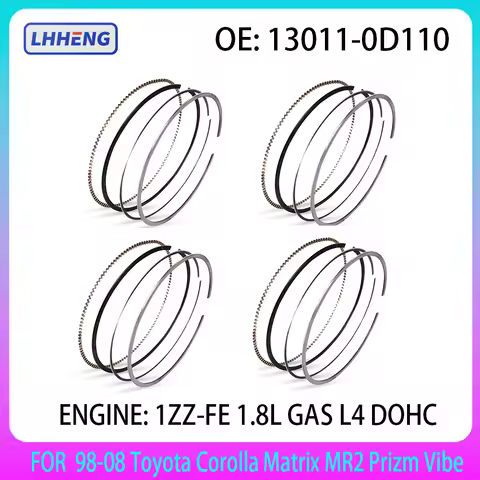 1ZZFE Piston Rings Fit For 98-08 Toyota Corolla Matrix MR2 Prizm Vibe CELICA COROLLA MATRIX SPYDER 1