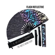 Reflective fabric handheld folding fan |Rave Accessories - EDM Accessories - Music festival - Music 