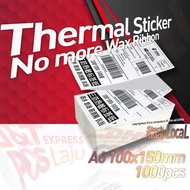 1000pcs A6 DIRECT THERMAL STICKER LABEL 100x150mm STACK FAN FOLD 10x15cm AWB Consignment Note Barcod