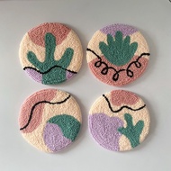 Punch Needle Coaster Coaster/ Mug Rugs Coaster/ Coaster/ Custom Coaster/