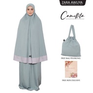 Zara Awliya - Telekung Camellita-X Monotone Soft Awning [Free Bag Telekung + Free Box]
