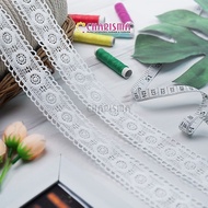 Charisma Embroidered Lace FR P 1084 - Embroidered Lace 3.5cm Wide/ Price Per Yard (90cm)