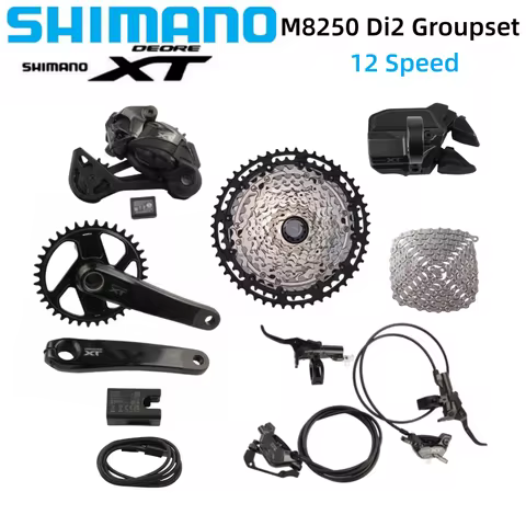SHIMANO DEORE XT M8250 Di2 Set RD Derailleur FC-M8200 CS BR-M8220 Brake SL-M8250 EC-DN100 Electronic