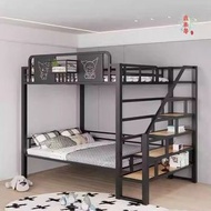 鐵藝高架床家用上下鋪雙層床公寓小戶型省空間上床下空樓閣鐵床架包送貨