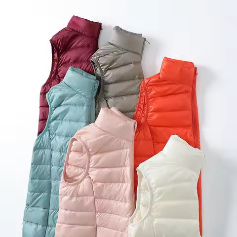 12 Colors Women Sleeveless Puffer Jacket 2023 New Arrivals Autumn Spring Female Fashion Office Lady 