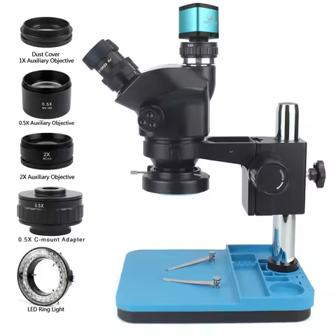 1080P 48MP 2K 4K HDMI USB VGA Video Camera 50X 100X Simul Focal Stereo Trinocular Microscope Set For
