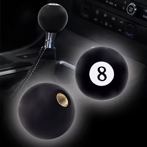 Racing 56mm Car Gear Shift Knob Pool Billiard 8 Style Ball Round Shifter Lever Head Manual Transmiss