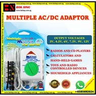 NASONIK MULTIPLE AC/DC ADAPTOR 500MA/3V/4.5V/6V/7.5V/9V/12V