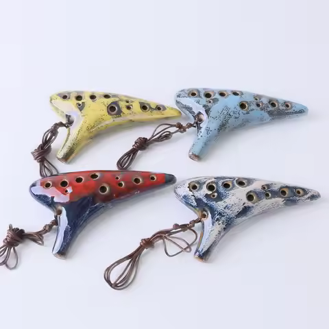 12-Hole Rice-Fired Soldering Ocarina Alto C Tone Beginner Teaching Smooth Ocarina Sound Ocarina 6 Ho