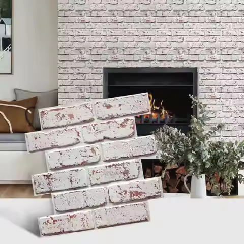 1/10pcs 3D Peel and Stick Wall Panel Tiles, Brick Tiles Wall Stickers, Kitchen Adhesive Sticker, Bac