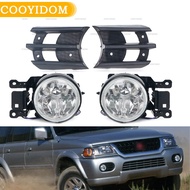 Front Bumper Fog Lights Cover For Mitsubishi Montero PAJERO SHO SPORT 1999 2000-2008 Grill Fog Light Lamp Cover Grille Shade