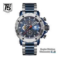 Empirewatches Jam Tangan T5 H3702G H3702 3702 Pria Cowok Analog Rantai Stainless Chrono dan Tanggal