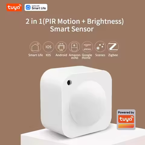 ZigBee PIR Motion Sensor and Brightness Sensor Human Movement Detector Built-in Light Sensor Work wi