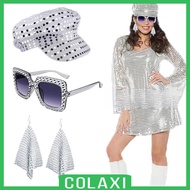 [Colaxi] 70S Disco Hat Set Disco Costume Set for Fancy Dress Birthday