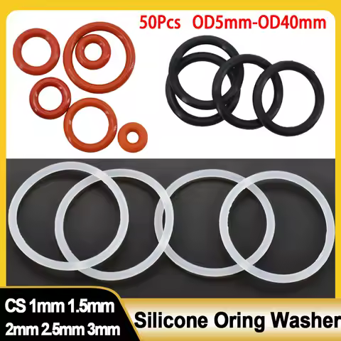 Silicon O Ring CS1/1.5/2/2.5/3mm High Temperature Coffee Machine Gaskets Red Black White Silicone VM