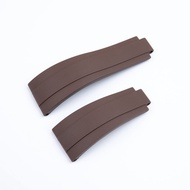 สายนาฬิกายางฟลูออรีนสำหรับ Rolex Daytona สีดำสีฟ้าและสีเขียว Submariner สมุดจดเรือยอชท์ Explorer 20/