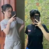 Babytee Women's T-shirt with AA Embroidered Button Collar Crochet Bodycon Standard Trend 2026