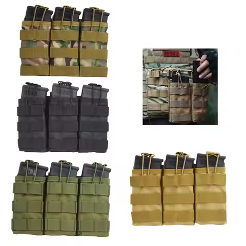 Triple Magazine Pouchs Molle Pouch 7.62 AK 74 47 AR15 M4 5.56 Rifle Ammo Mag Bag Airsoft Gun Accesso
