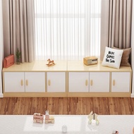 ST-🚢Sulv Bay Window Cabinet Storage Cabinet Bay Window Locker Balcony Storage Floor Cabinet Can Sit Low Cabinet Large Ca