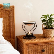 [Gralara] Decorative Wax Melt Burner Metal Oil Burner with Ceramic Plate Metal Oil Burner Wax Warmer