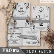(100 PCS) PRO 075 Lipat 2 Plus Sabuk - Cetak Undangan Greyscale/Hitam Putih Variasi Sabuk Harga Mura