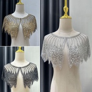 APPORTUNIAPY Sequin Shoulder Shawl, Beaded Sequin Embellished Flapper Shawl, Fashion 1920s Short Out