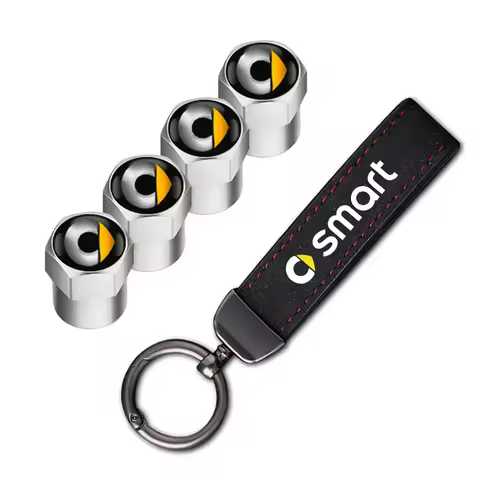 Smart Car Tire Wheel Valve Caps Cover Car Key Chain Ring Keychain For Smart Fortwo Forfour Forjeremy