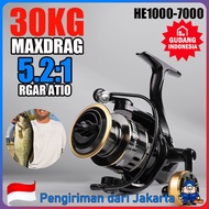 30Kg Fishing Reel HE1000 - 7000 Strong Fishing Reel Power Sea Metal Fishing Drag Reel