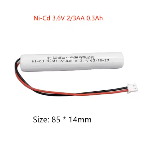 2pcs/lot Ni-Cd 3.6V 2/3AA 0.3Ah Rechargeable Battery Pack For Fire Emergency Light Indicator