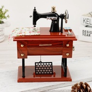 [Ready Stock goods] Classic Small Sewing Machine Feeling Retro Alloy Model Old-fashioned Music Box