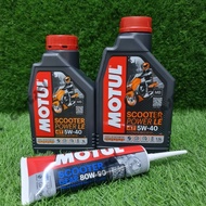 *COMBO*MOTUL Scooter Power LE 100% Synthetic 5W40 With Gear Oil 80W-90 150ml
